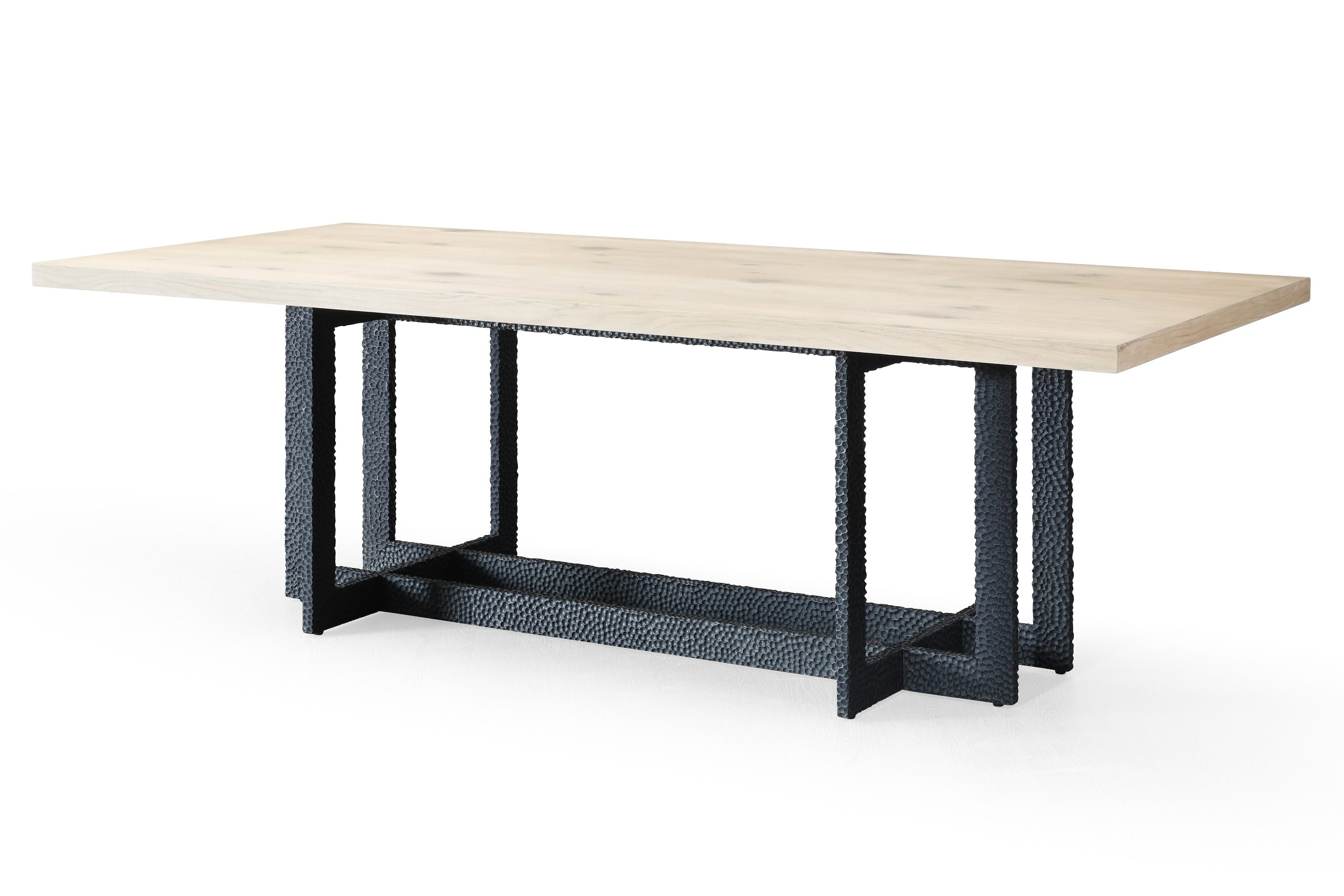T8963 - Natural Oak + Black Metal Dining Table - image 2