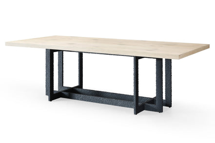 T8963 - Natural Oak + Black Metal Dining Table - image 2