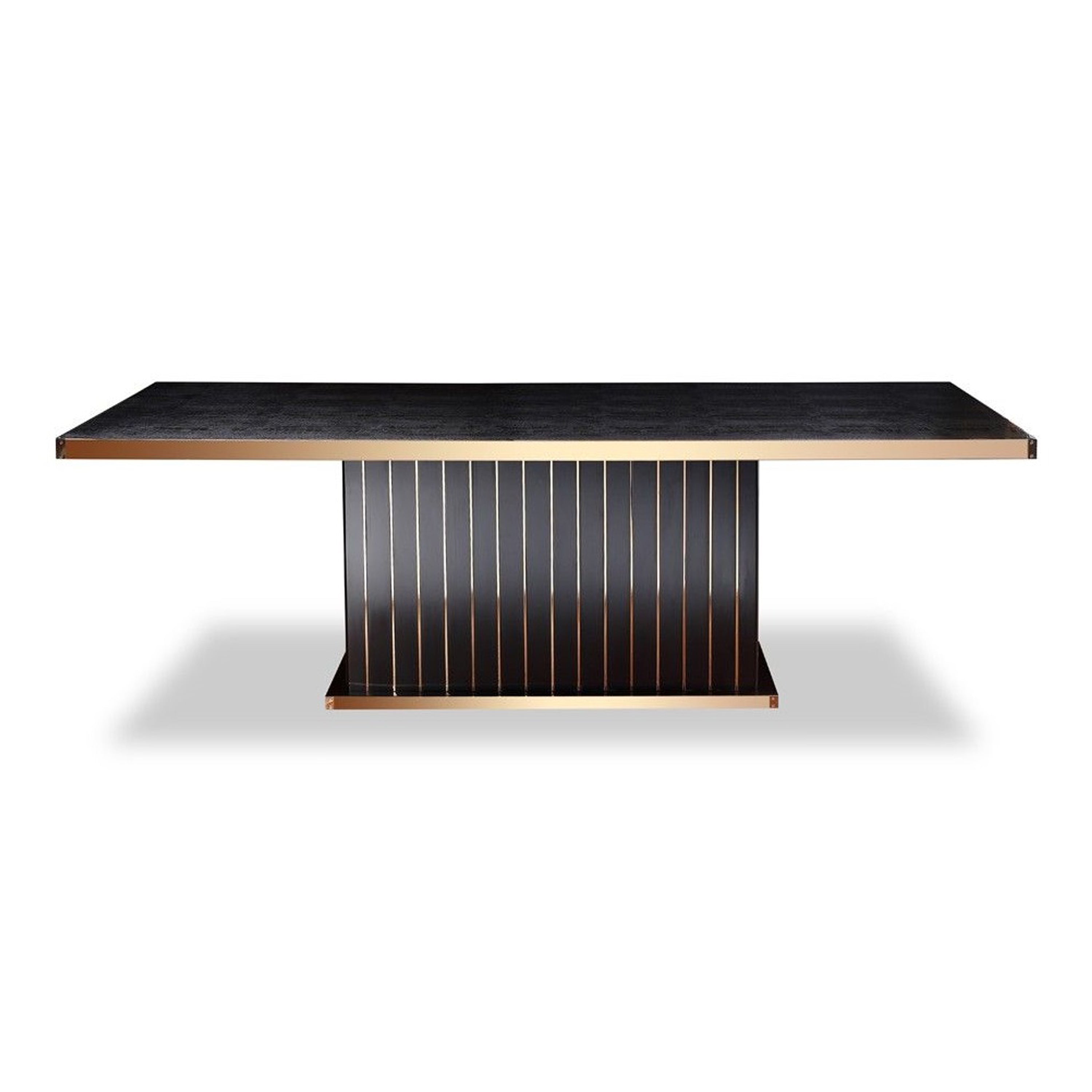 Talin Modern Black Crocodile & Rosegold Dining Table - image 5