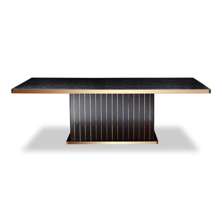 Talin Modern Black Crocodile & Rosegold Dining Table - image 5