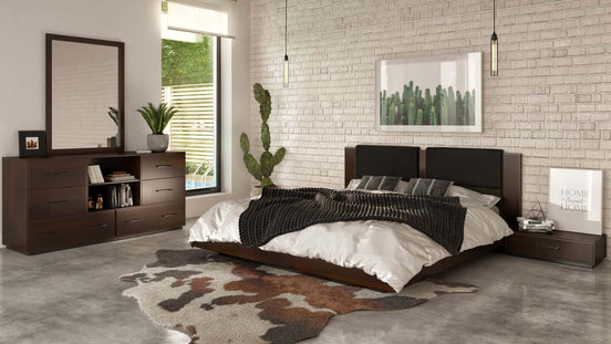 Fantasia - Contemporary Dark Walnut Mirror