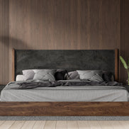 Rado Modern Walnut & Stucco Nightstand