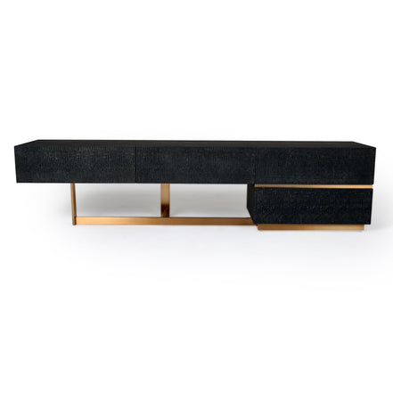 Tasha - Modern Black Ash + Brushed Gold TV Stand - image 3