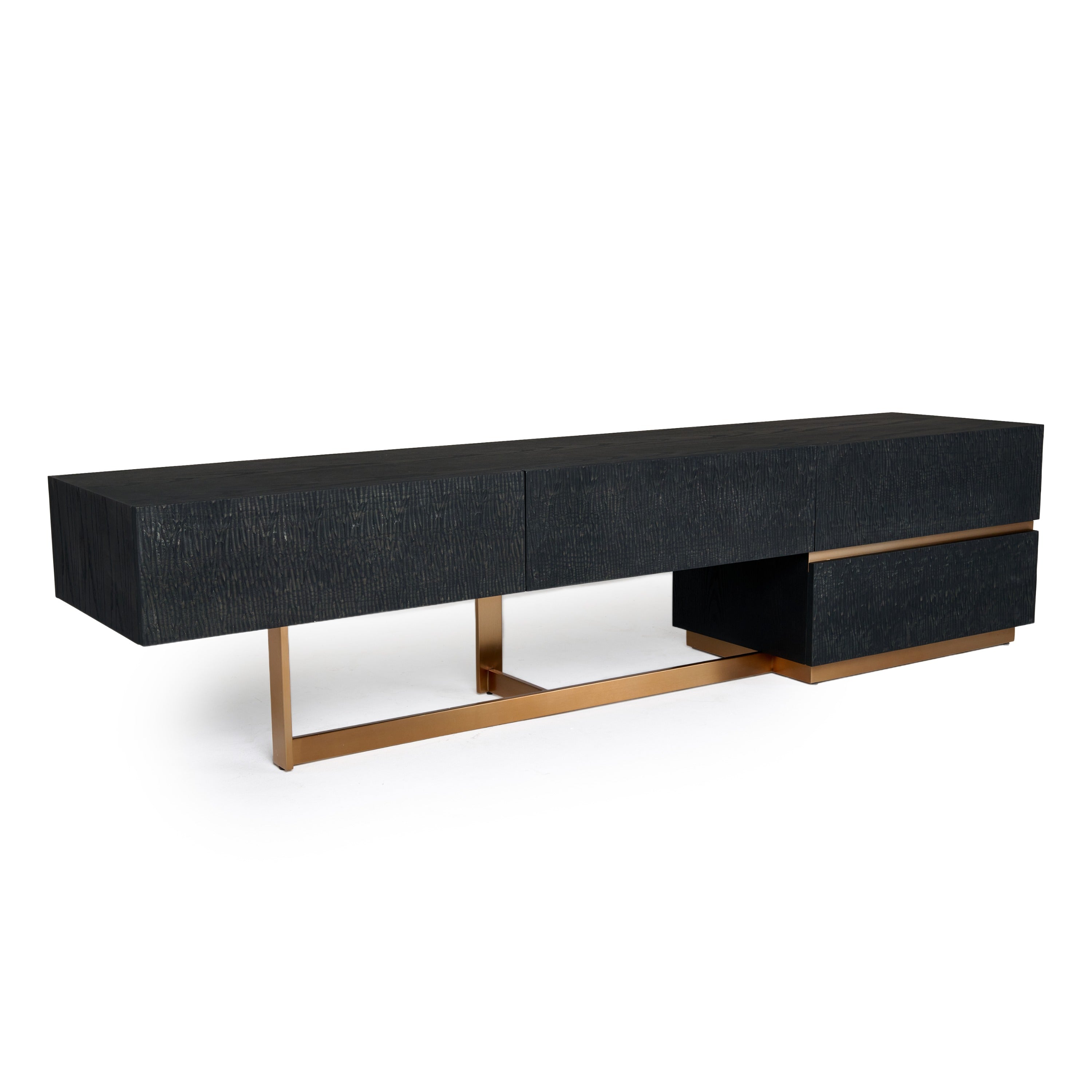 Tasha - Modern Black Ash + Brushed Gold TV Stand - image 4