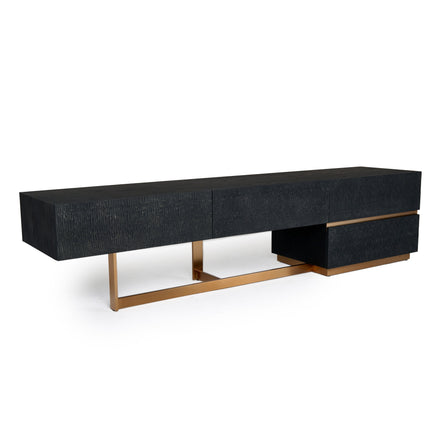 Tasha - Modern Black Ash + Brushed Gold TV Stand - image 4