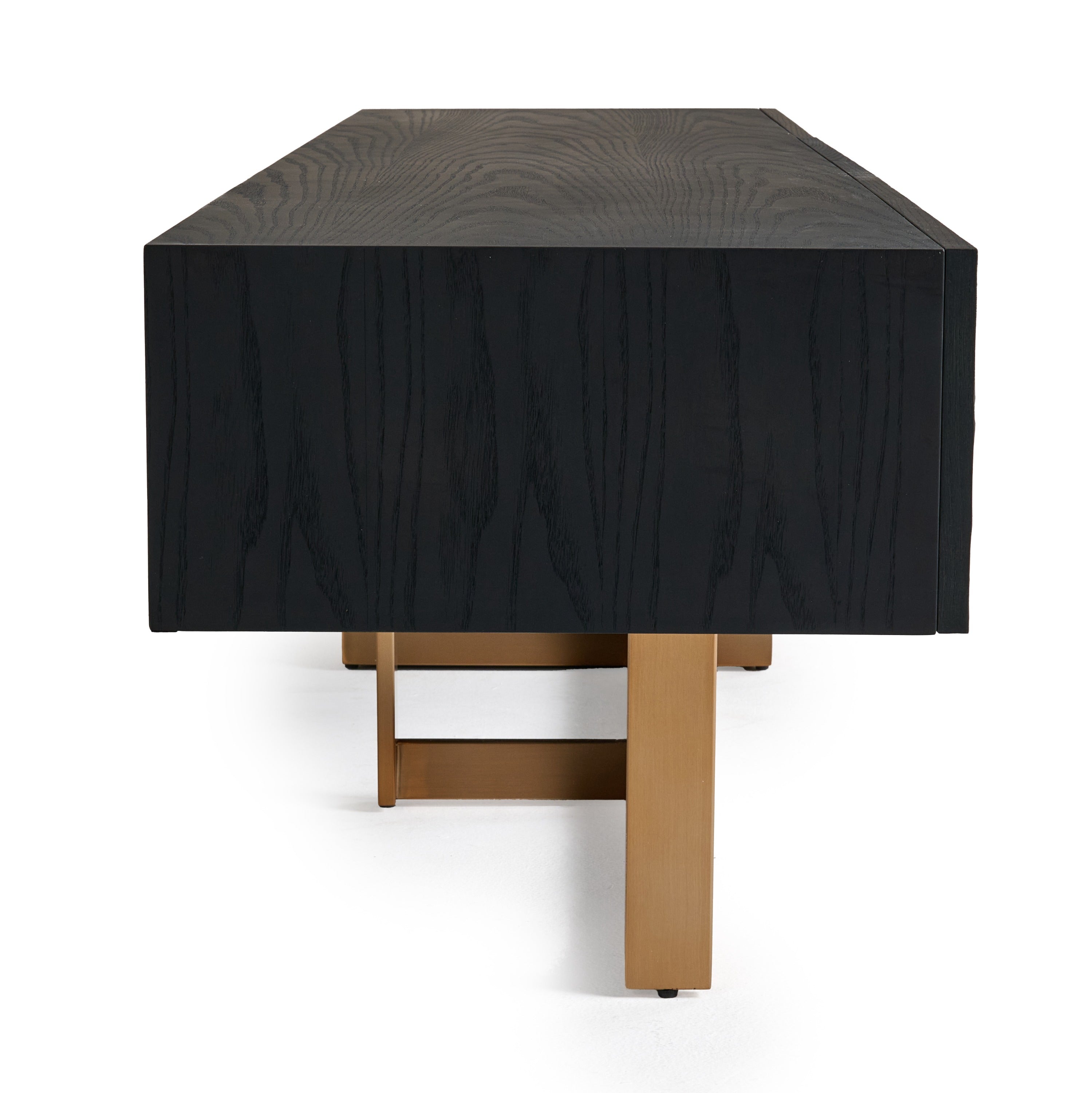 Tasha - Modern Black Ash + Brushed Gold TV Stand - image 5