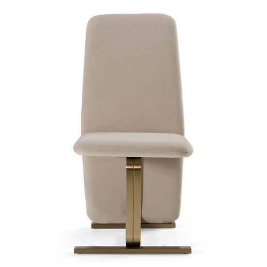 Tasha - Modern Beige Velvet + Brushed Brass Dining Chair (Set of 2) - image 2