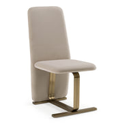 Tasha - Modern Beige Velvet + Brushed Brass Dining Chair (Set of 2) - image 3