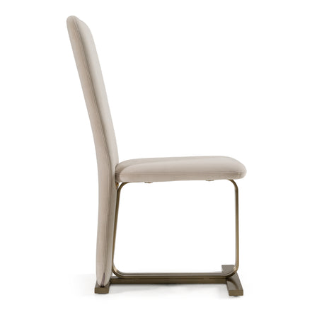 Tasha - Modern Beige Velvet + Brushed Brass Dining Chair (Set of 2) - image 4