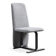 Tasha - Modern Grey Linen + Brushed Gunmetal Dining Chair (Set of 2) - image 2