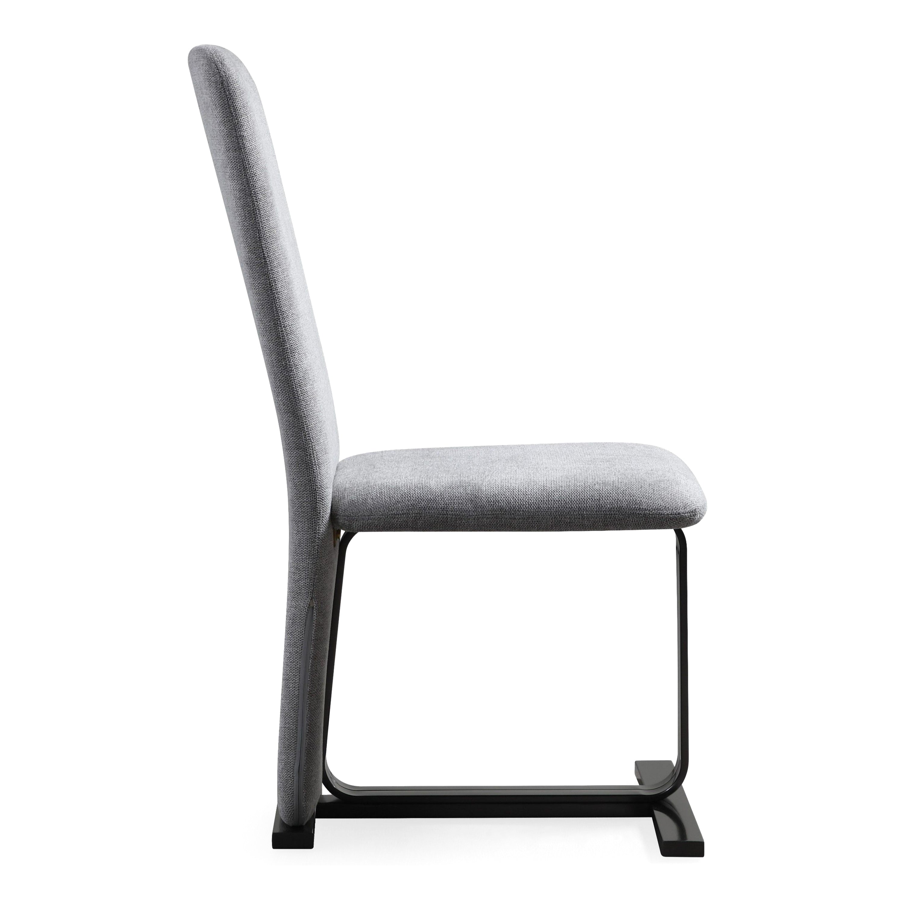 Tasha - Modern Grey Linen + Brushed Gunmetal Dining Chair (Set of 2) - image 3