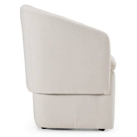 Tassell - Modern Ivory Fabric Dining Chair w/ Castor Wheels - image 3