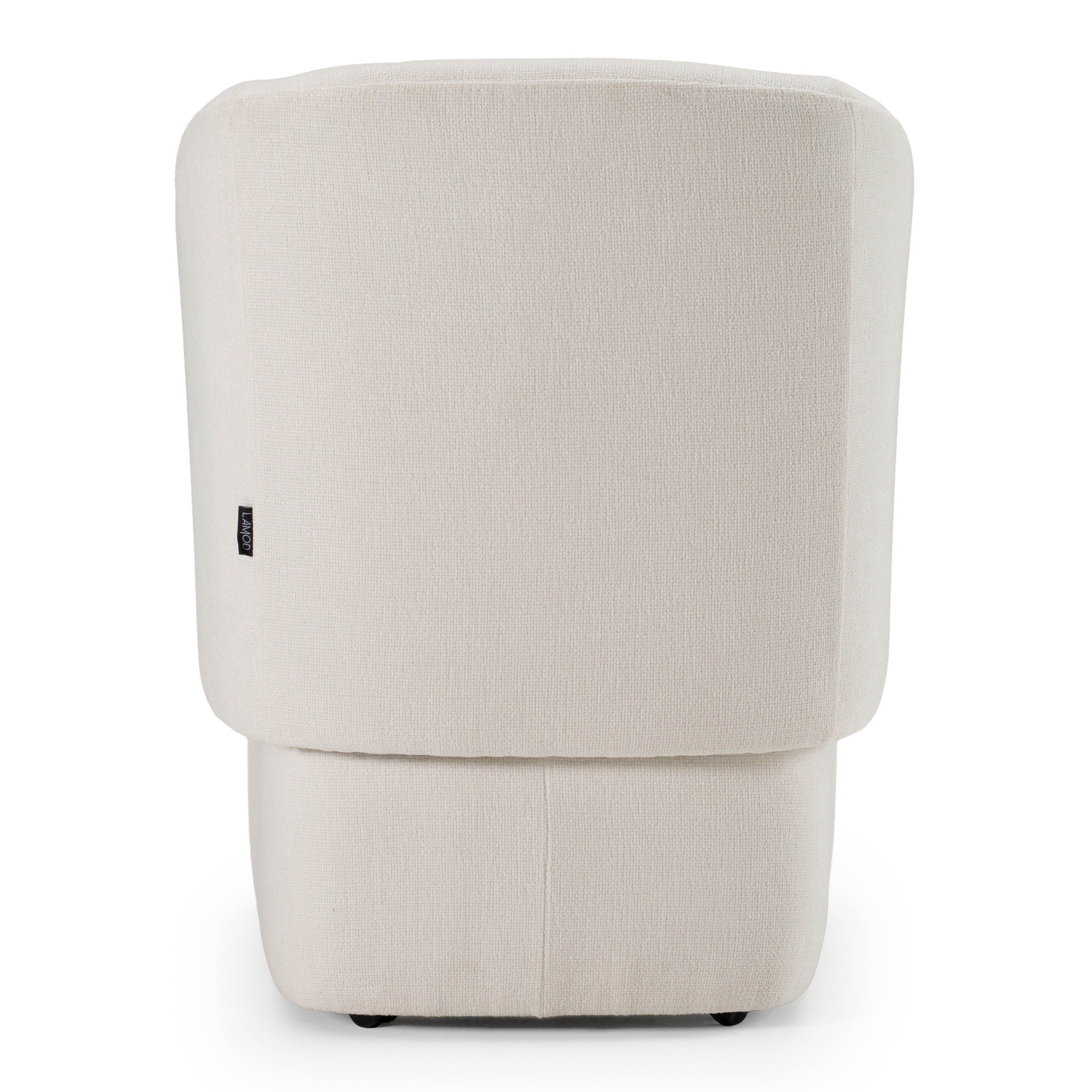 Tassell - Modern Ivory Fabric Dining Chair w/ Castor Wheels - image 4