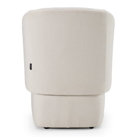 Tassell - Modern Ivory Fabric Dining Chair w/ Castor Wheels - image 4
