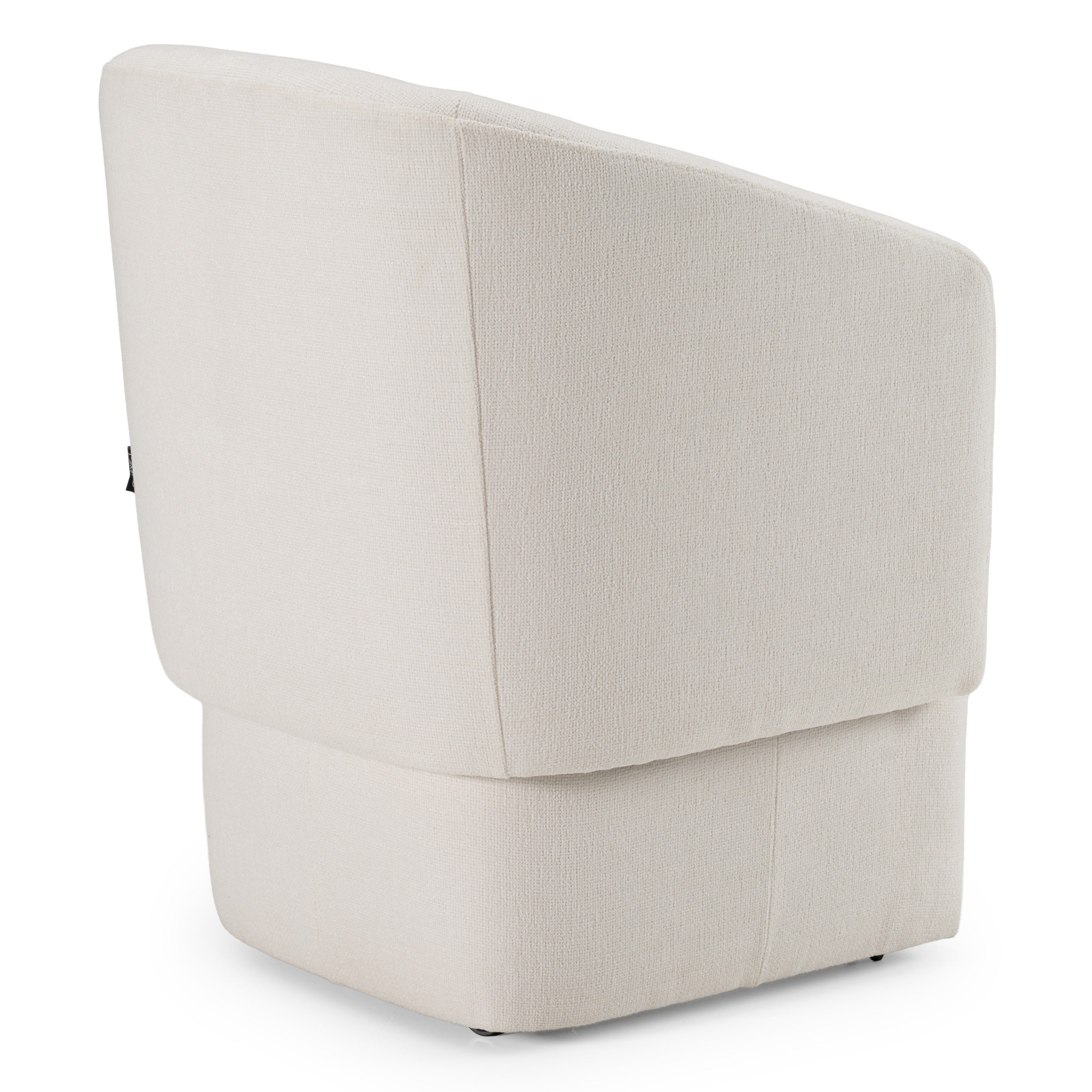Tassell - Modern Ivory Fabric Dining Chair w/ Castor Wheels - image 5