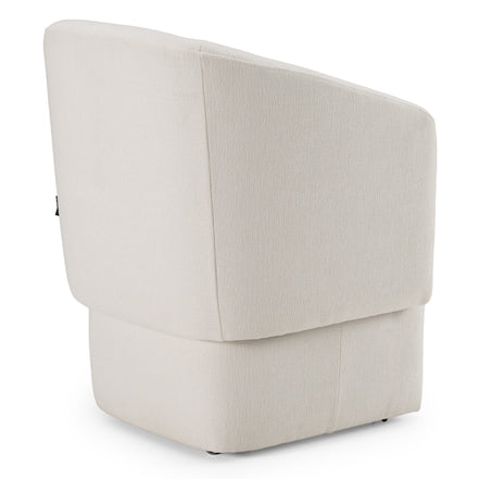 Tassell - Modern Ivory Fabric Dining Chair w/ Castor Wheels - image 5
