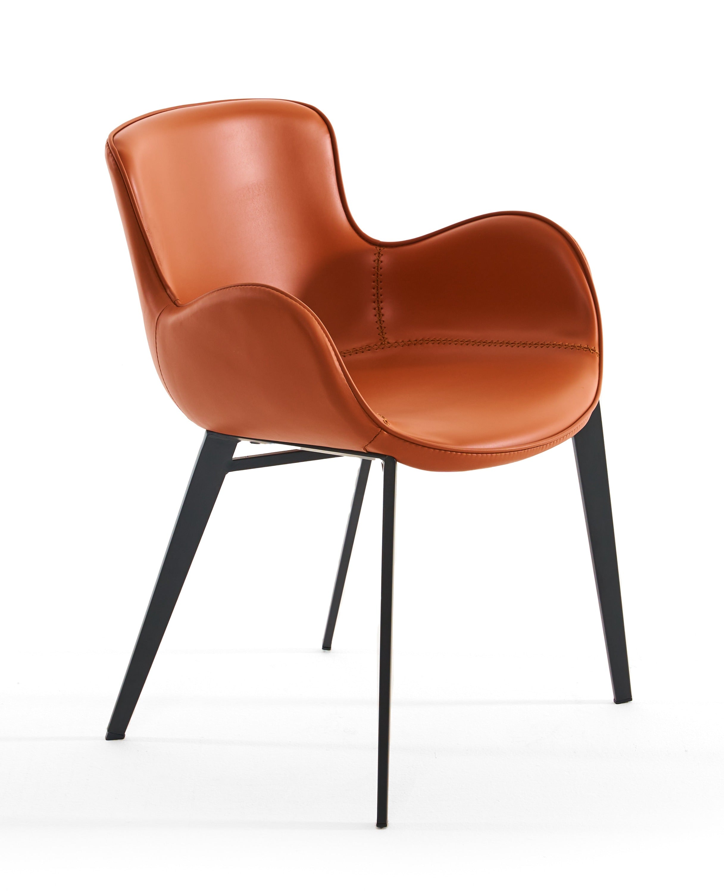 Tayla - Modern Cognac Eco-Leather Dining Chair - image 2