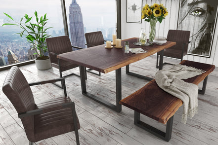 Taylor Modern Live Edge Wood Small 79" Dining Bench