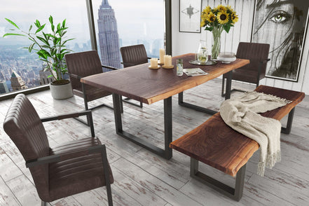Taylor - Large 87" Modern Live Edge Wood Dining Bench - image 4