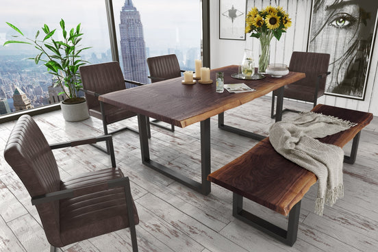 Taylor Modern Live Edge Wood Small 79" Dining Bench