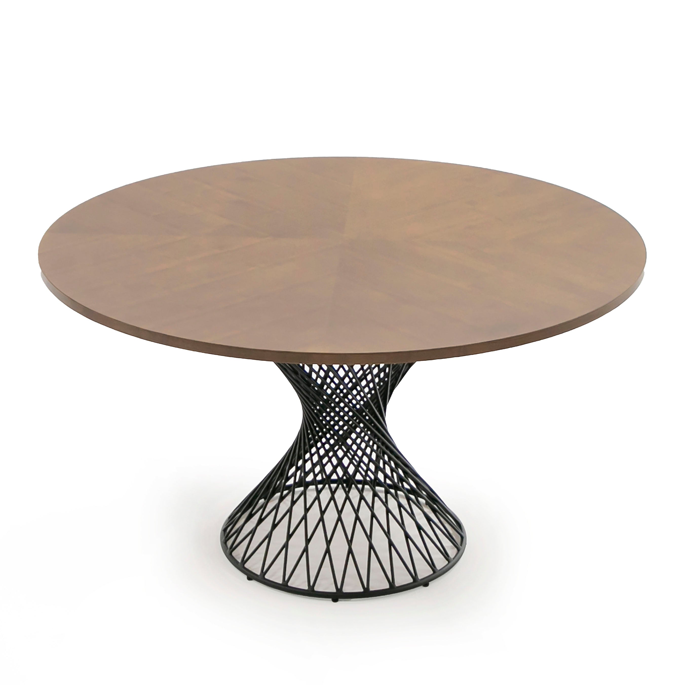 Theresa Modern Round Walnut & Black Table - image 4