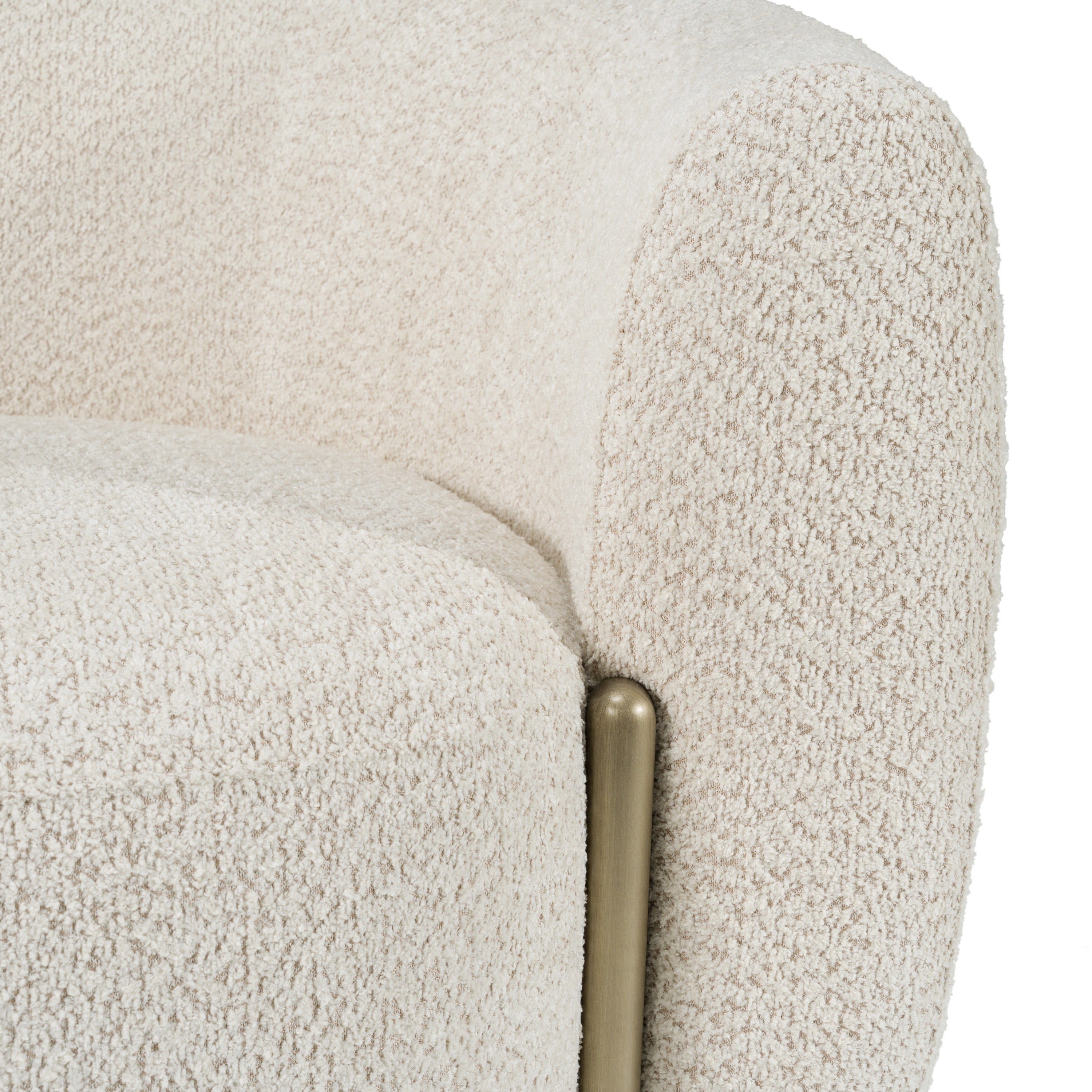 Thrive - Modern Beige Fabric + Antique Brass Sofa - image 4