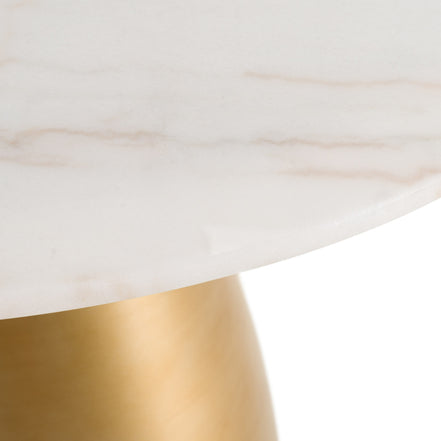 Tilly - Glam White Marble + Gold Round Dining Table - image 3