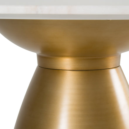 Tilly - Glam White Marble + Gold Round Dining Table - image 4