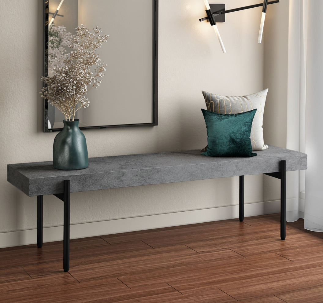 Timlin - Modern Concrete & Metal Bench - image 4