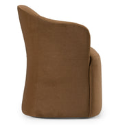 Timothy - Modern Brown Fabric Dining Chair w/ Castor Wheels - image 3