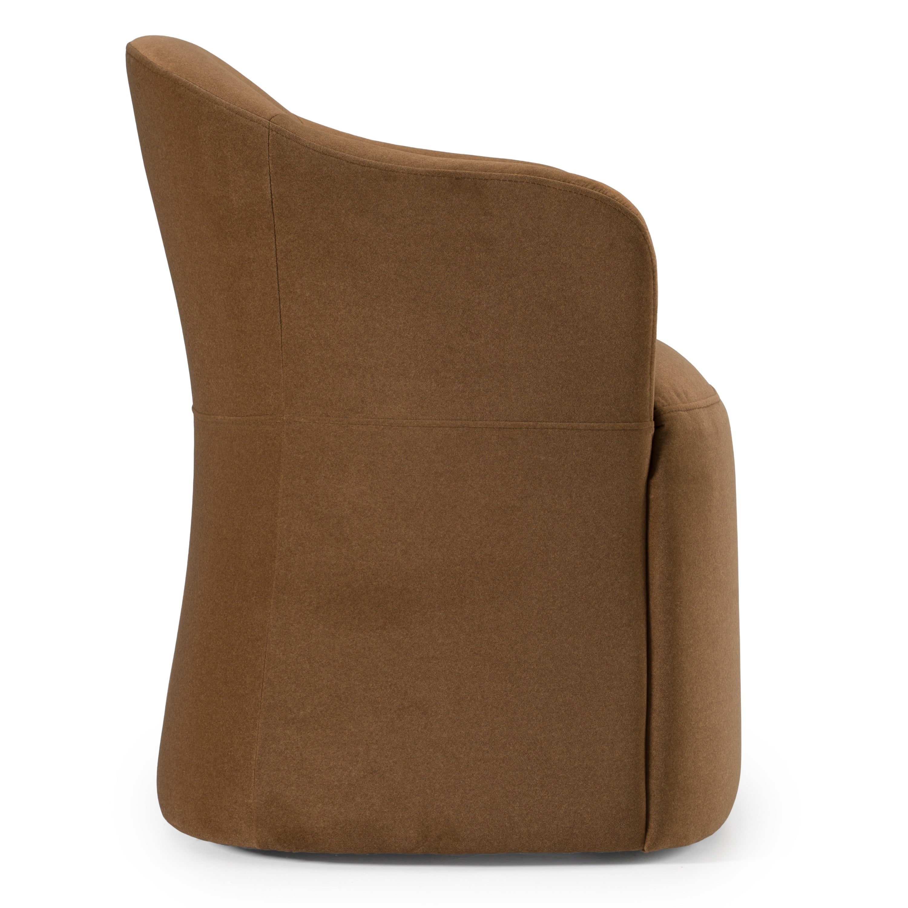 Timothy - Modern Brown Fabric Dining Chair w/ Castor Wheels - image 3