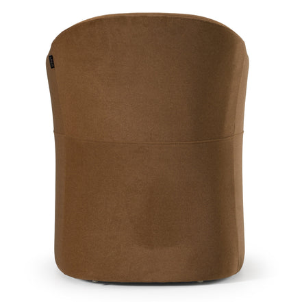 Timothy - Modern Brown Fabric Dining Chair w/ Castor Wheels - image 4