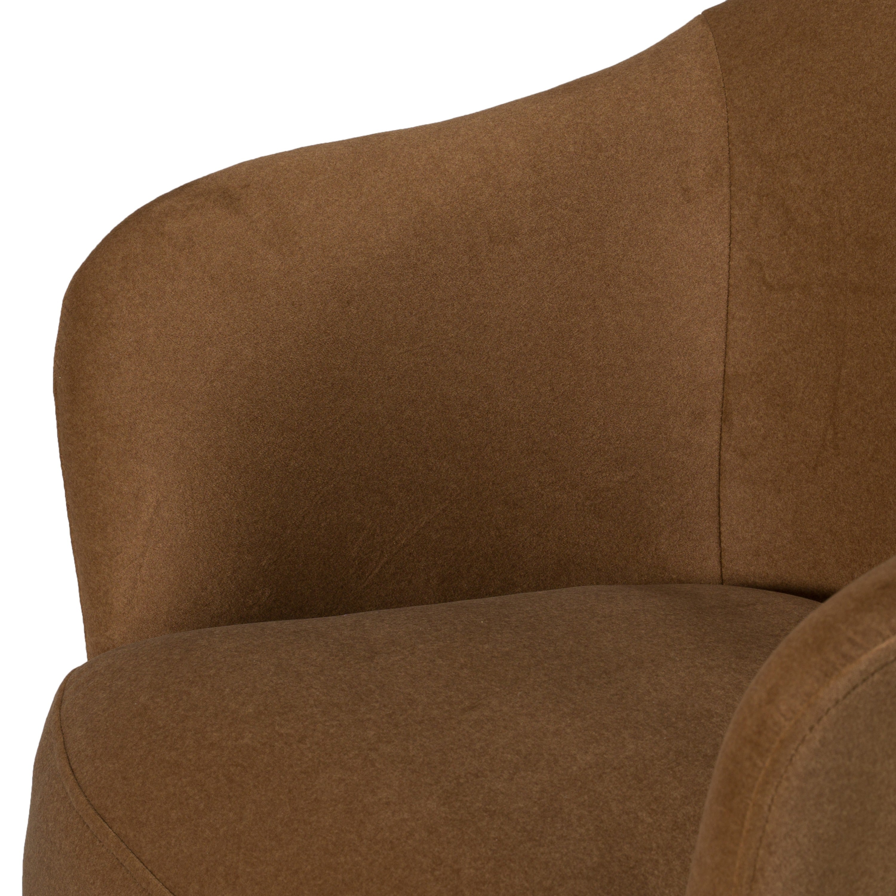 Timothy - Modern Brown Fabric Dining Chair w/ Castor Wheels - image 5
