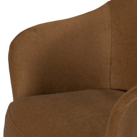 Timothy - Modern Brown Fabric Dining Chair w/ Castor Wheels - image 5