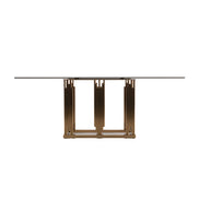 Token Modern Smoked Grey Glass & Rosegold Dining Table - image 3