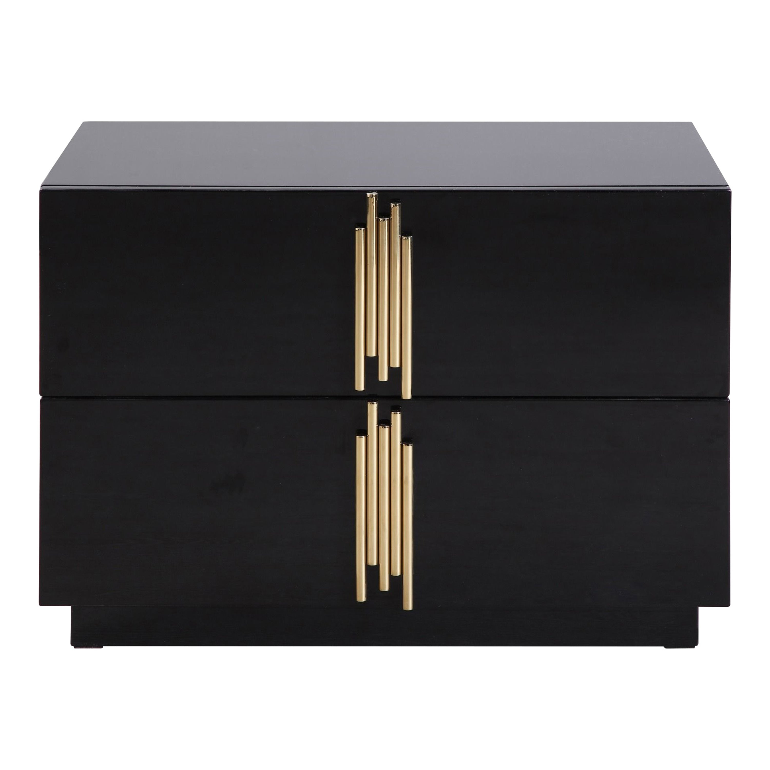 Token - Modern Black + Gold Wide Nightstand - image 5