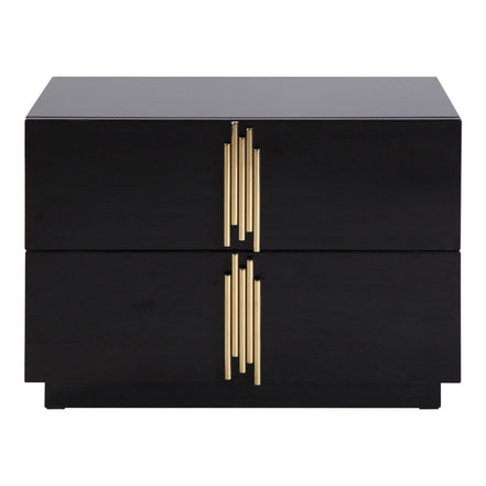 Token - Modern Black + Gold Wide Nightstand - image 5