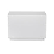 Token - Modern White & Stainless Steel Wide Nightstand - image 3