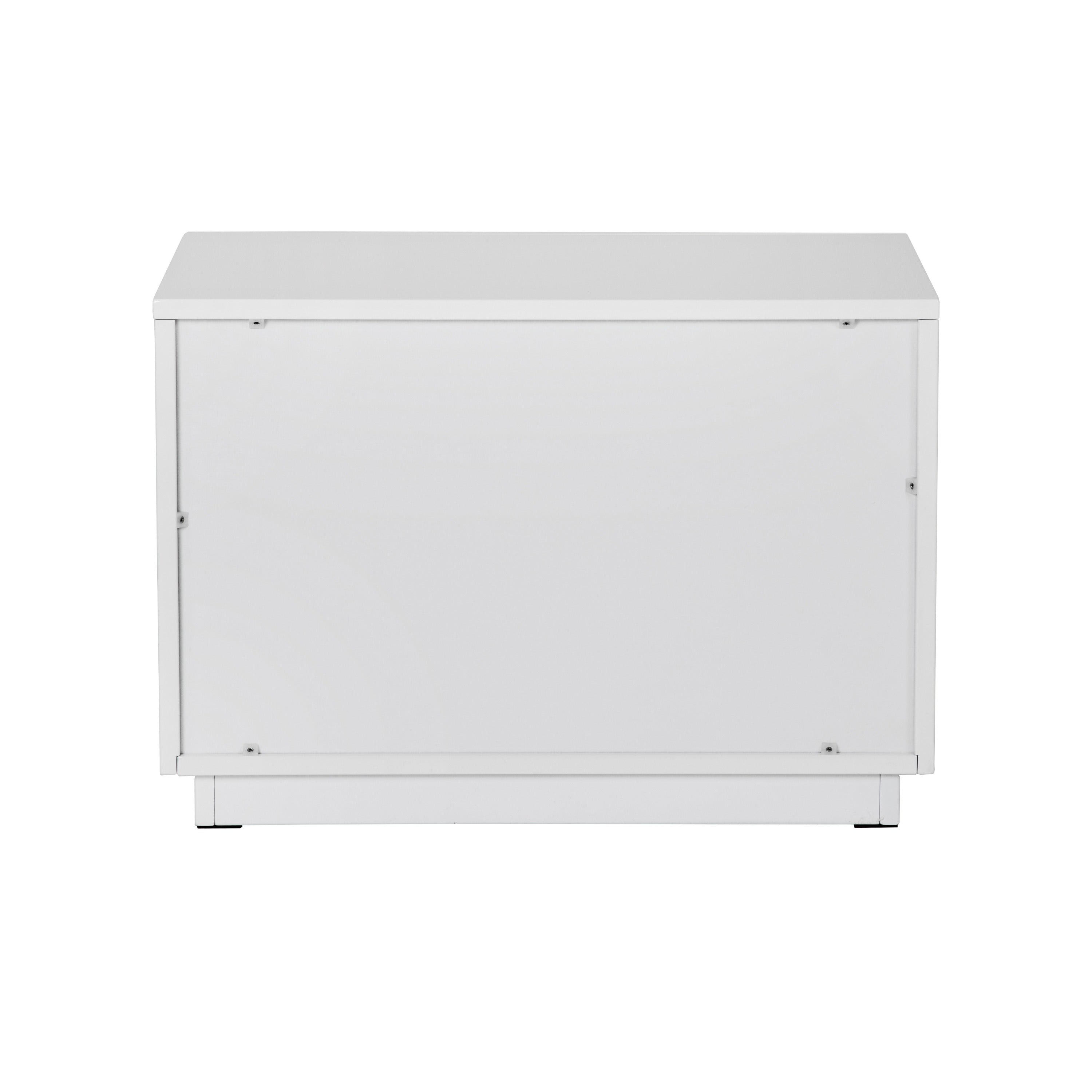 Token - Modern White & Stainless Steel Wide Nightstand - image 3