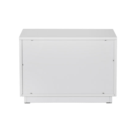 Token - Modern White & Stainless Steel Wide Nightstand - image 3