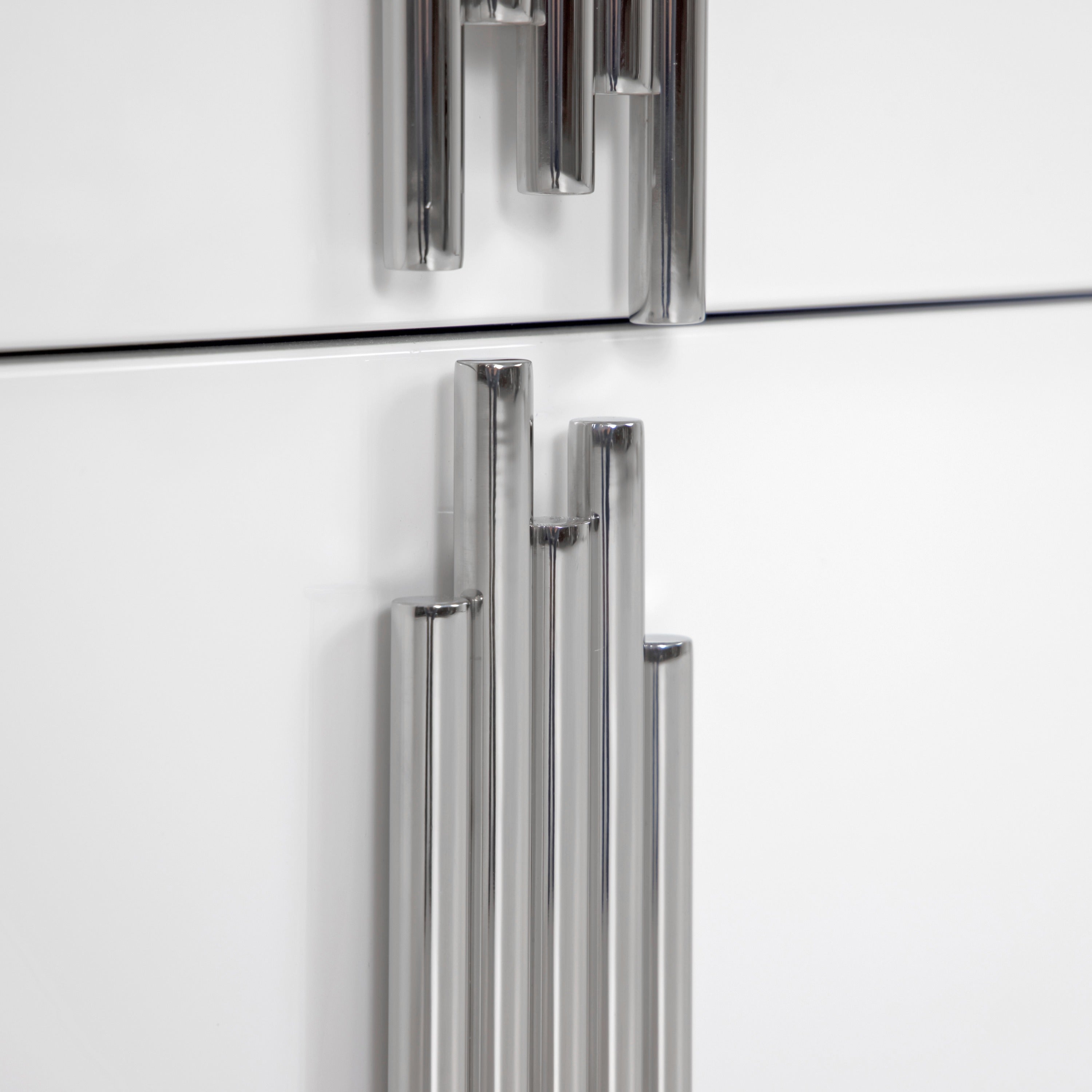 Token - Modern White & Stainless Steel Wide Nightstand - image 5