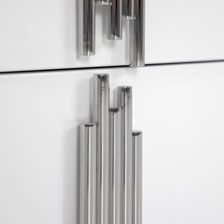 Token - Modern White & Stainless Steel Wide Nightstand - image 5