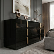 Token - Modern Black + Gold Wide Dresser - image 4