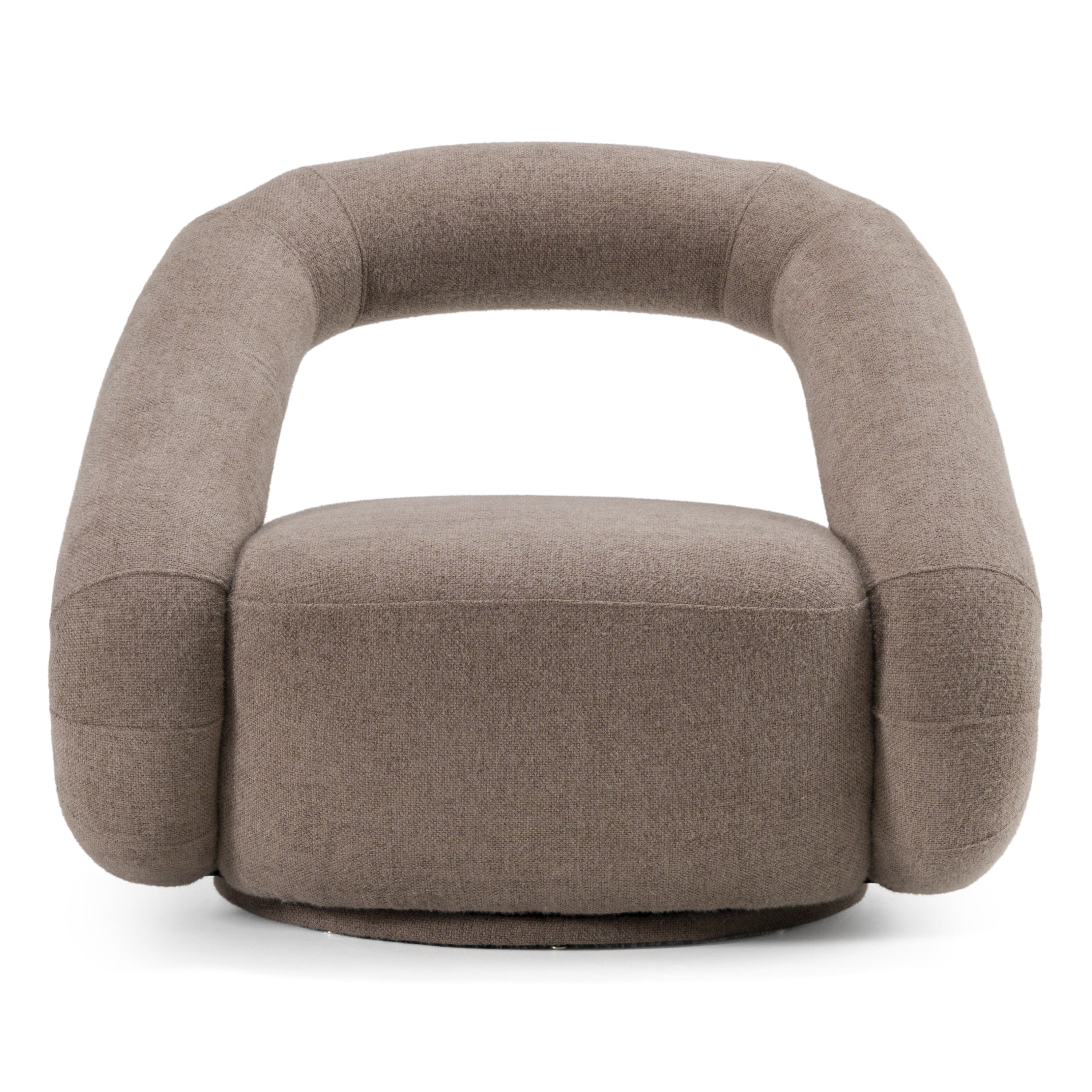 Tony - Modern Brown Fabric Swivel Accent Chair - image 2