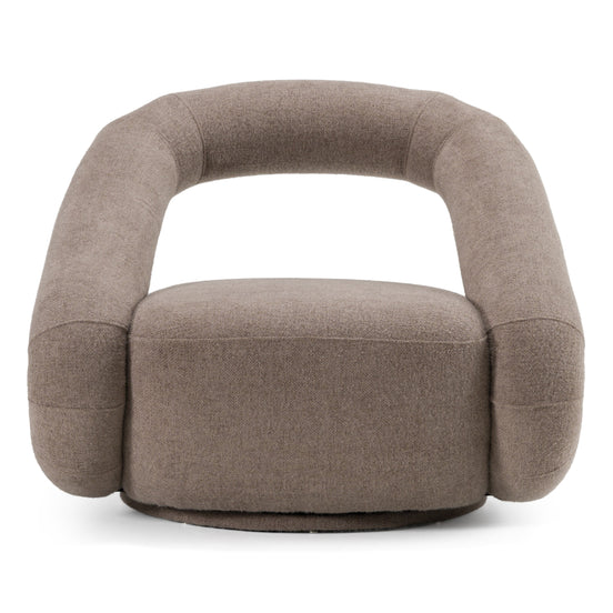 Tony - Modern Brown Fabric Swivel Accent Chair - image 2