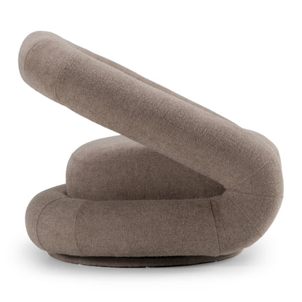 Tony - Modern Brown Fabric Swivel Accent Chair - image 3