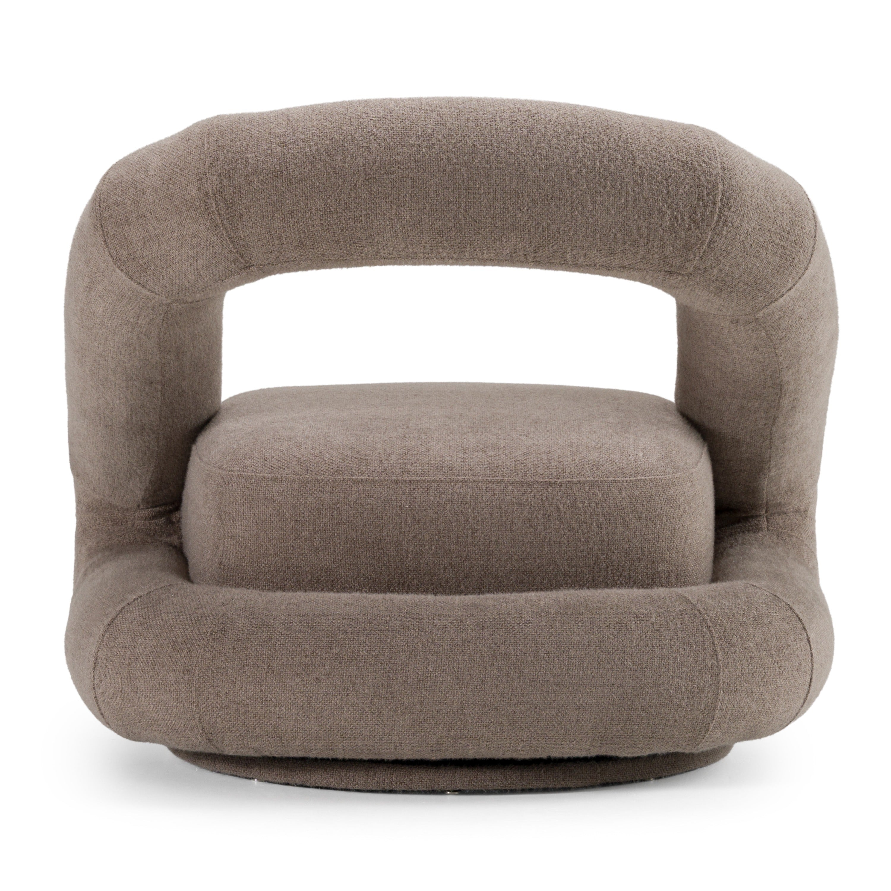 Tony - Modern Brown Fabric Swivel Accent Chair - image 4