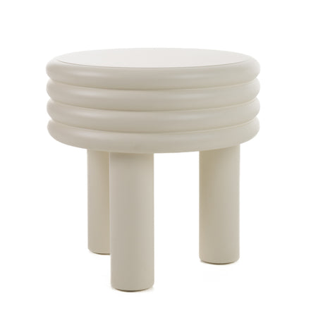 Townley - Contemporary White Round End Table - image 2