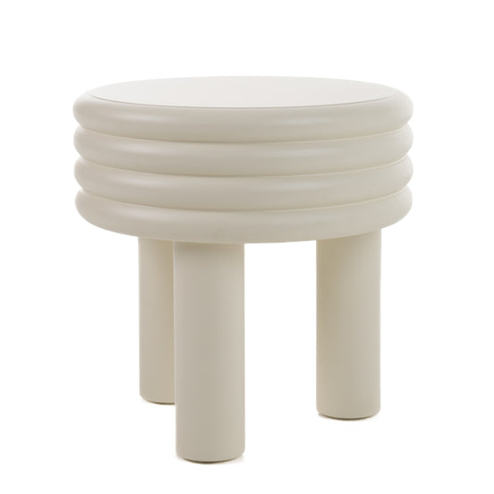Townley - Contemporary White Round End Table - image 2