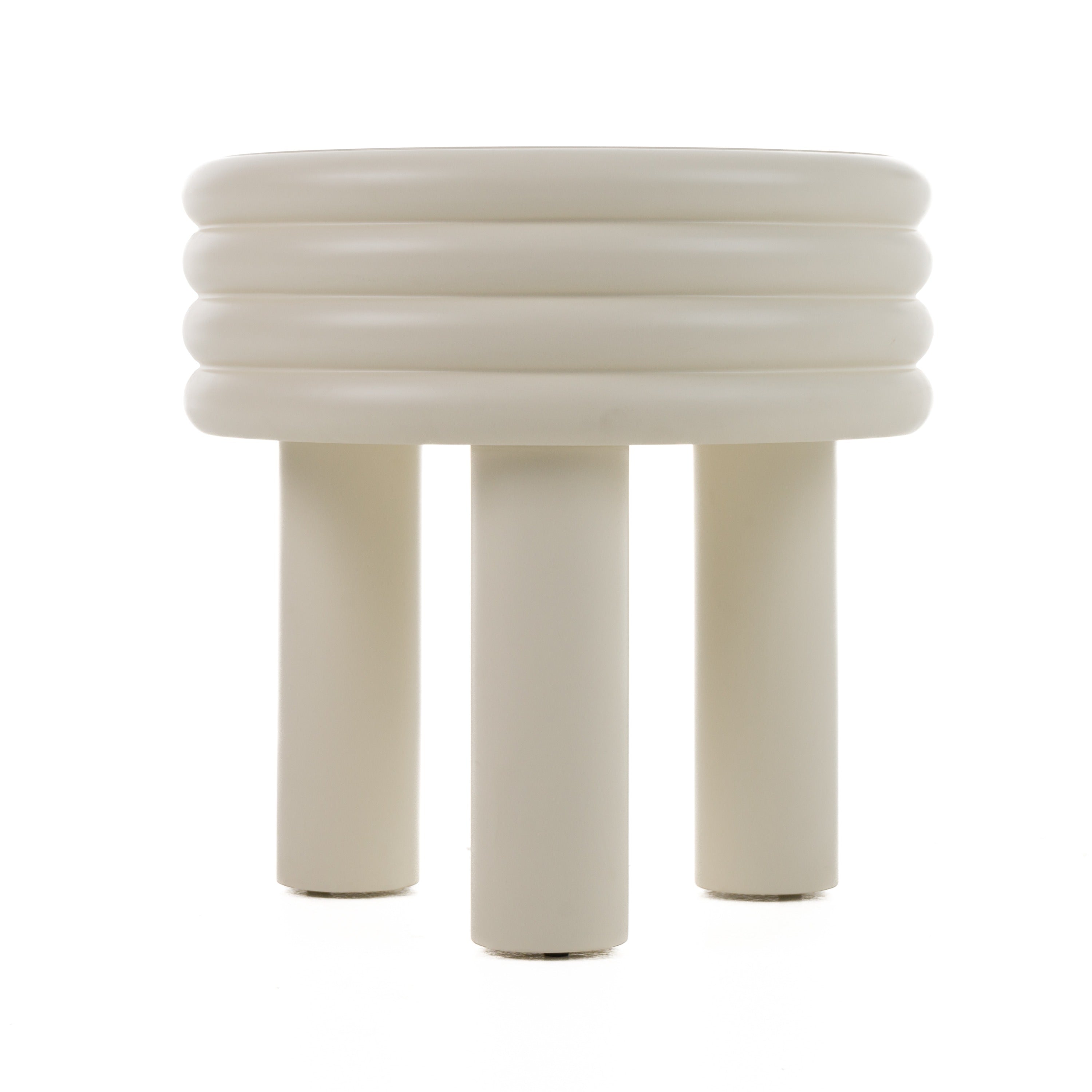 Townley - Contemporary White Round End Table - image 3